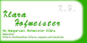 klara hofmeister business card