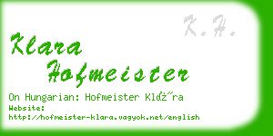 klara hofmeister business card